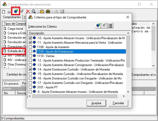 Tipos de Comprobantes